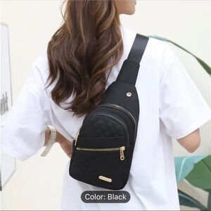 Black Quilted Sling Bag